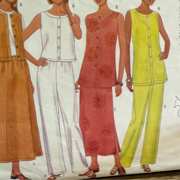 Butterick 5589 Sewing Pattern Fast & Easy 12 14 16 Skirt Pant Top Cute - Picture 3 of 9